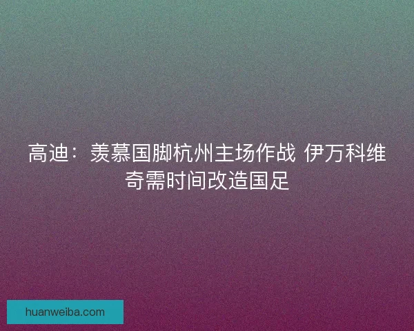 高迪：羡慕国脚杭州主场作战 伊万科维奇需时间改造国足