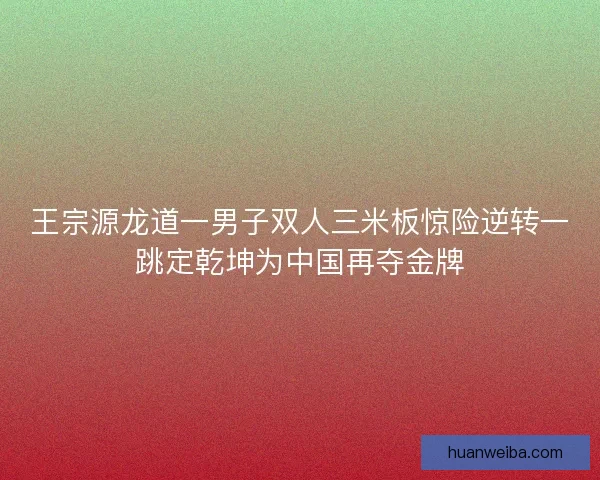 王宗源龙道一男子双人三米板惊险逆转一跳定乾坤为中国再夺金牌