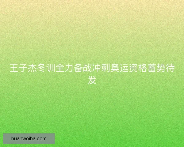 王子杰冬训全力备战冲刺奥运资格蓄势待发