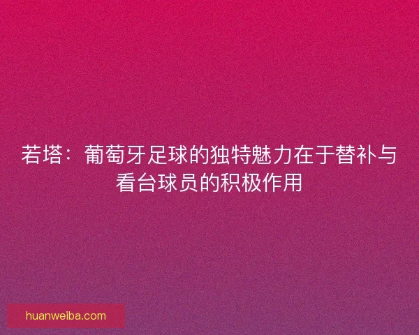 若塔：葡萄牙足球的独特魅力在于替补与看台球员的积极作用